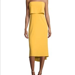 Halston Heritage Midi Popover Dress in Marigold